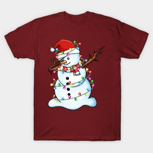 Snowman Dabbing Christmas T-Shirt